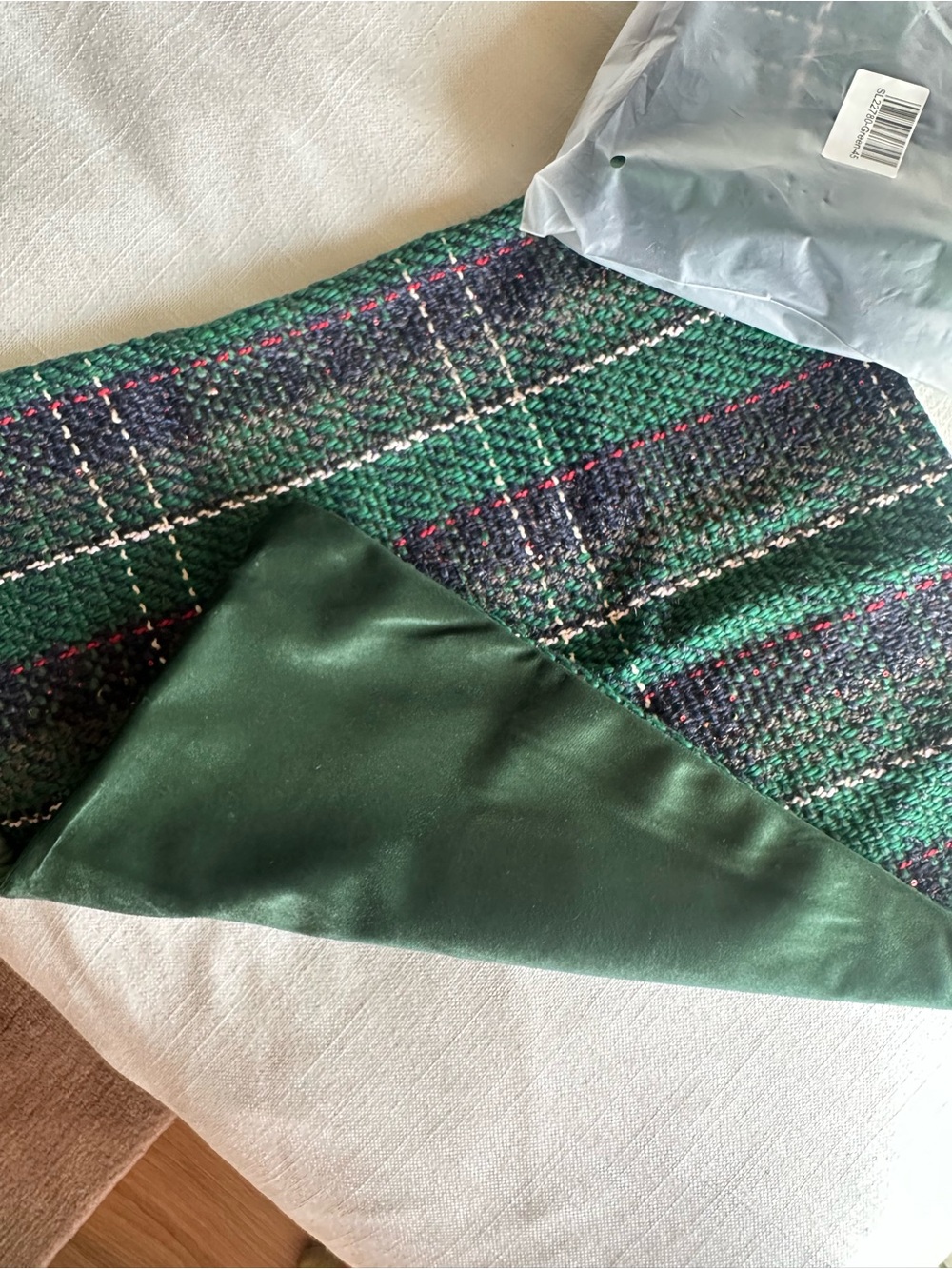 Green Plaid Pillow Covers 18x18 inch Set of 2 - Picture 3 of 3